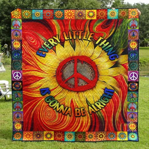 Just Breathe, Hippie Blanket, Family Throw Blanket, Blankets For Gift, Christmas Blanket Hippie Premium Quilt