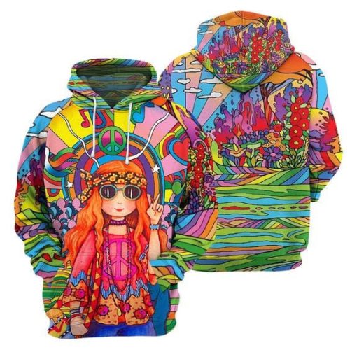 Premium Microfleece Hoodie Hippie Girl
