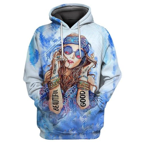 Premium Microfleece Hoodie Hippie Girl