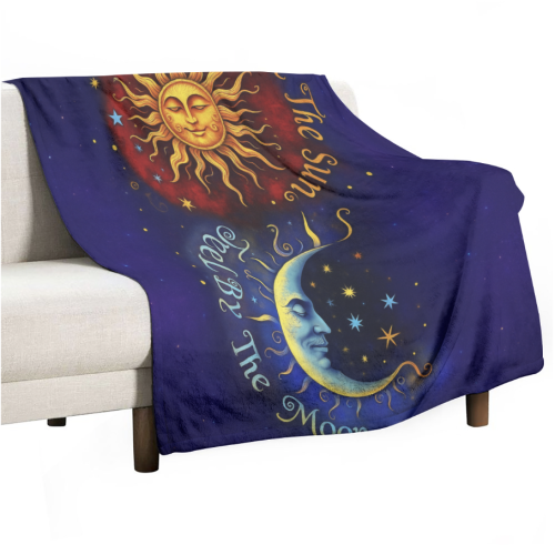 Live by the sun – Feel by the moon, Hippie Blanket, Family Throw Blanket, Blankets For Gift, Christmas Blanket
