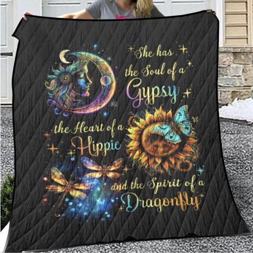 She has the Soul of a Gypsy Hippie Premium Quilt
