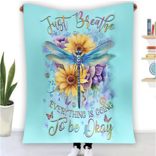 Just Breathe, Hippie Blanket, Family Throw Blanket, Blankets For Gift, Christmas Blanket